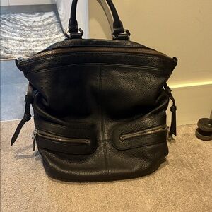 Oryany Black Leather backpack Women's Bag
